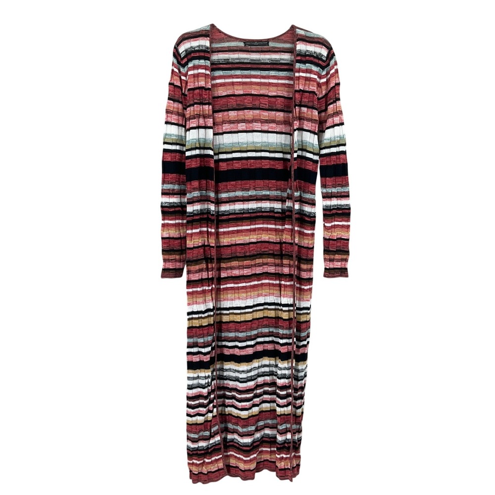 Peruvian Connection Cardigan Women S Multi Striped Cottagecore Longline Duster